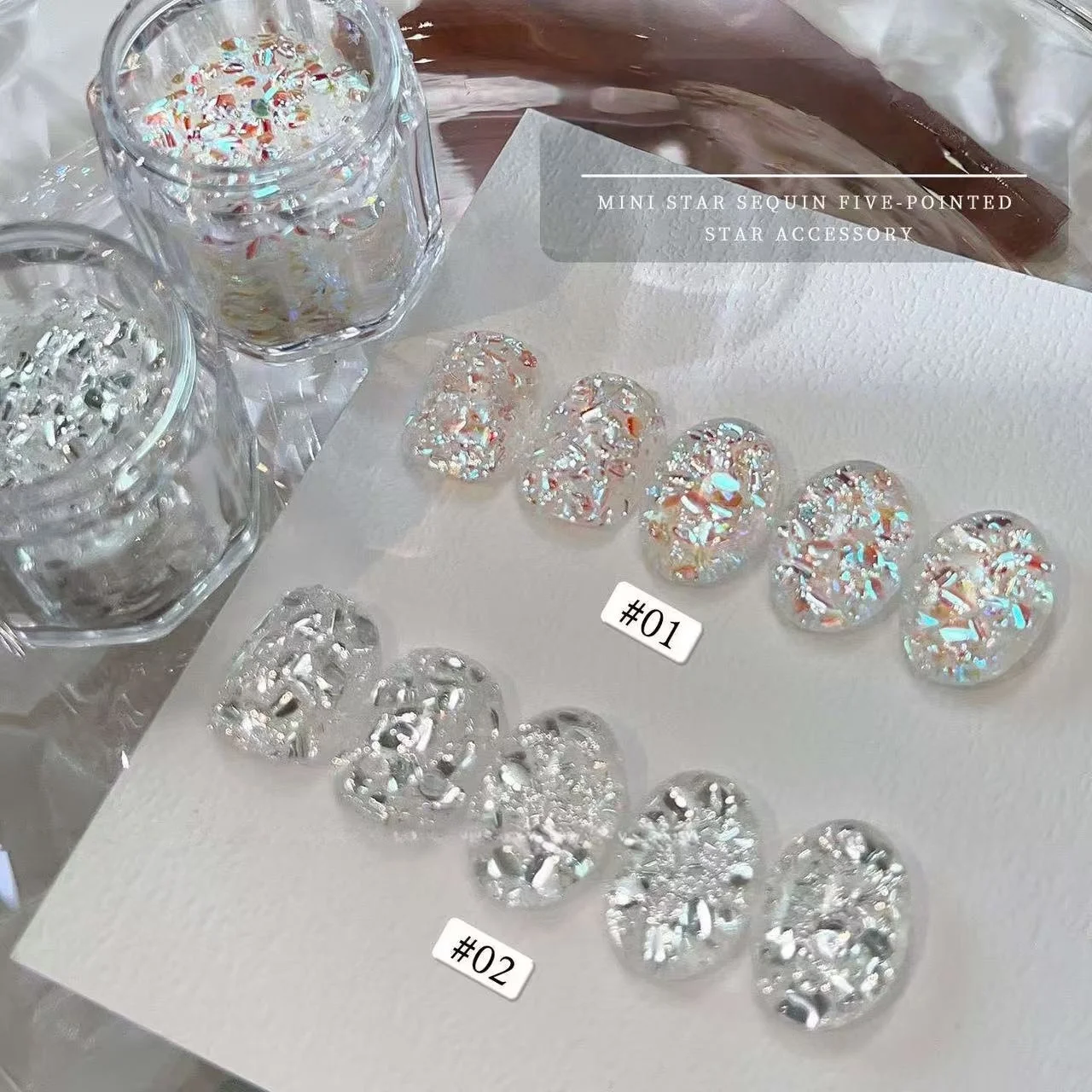 وامض مصباح يدوي بريق مسحوق الماس مسمار الملحقات اشراق مسمار بريق زينة الأظافر #5