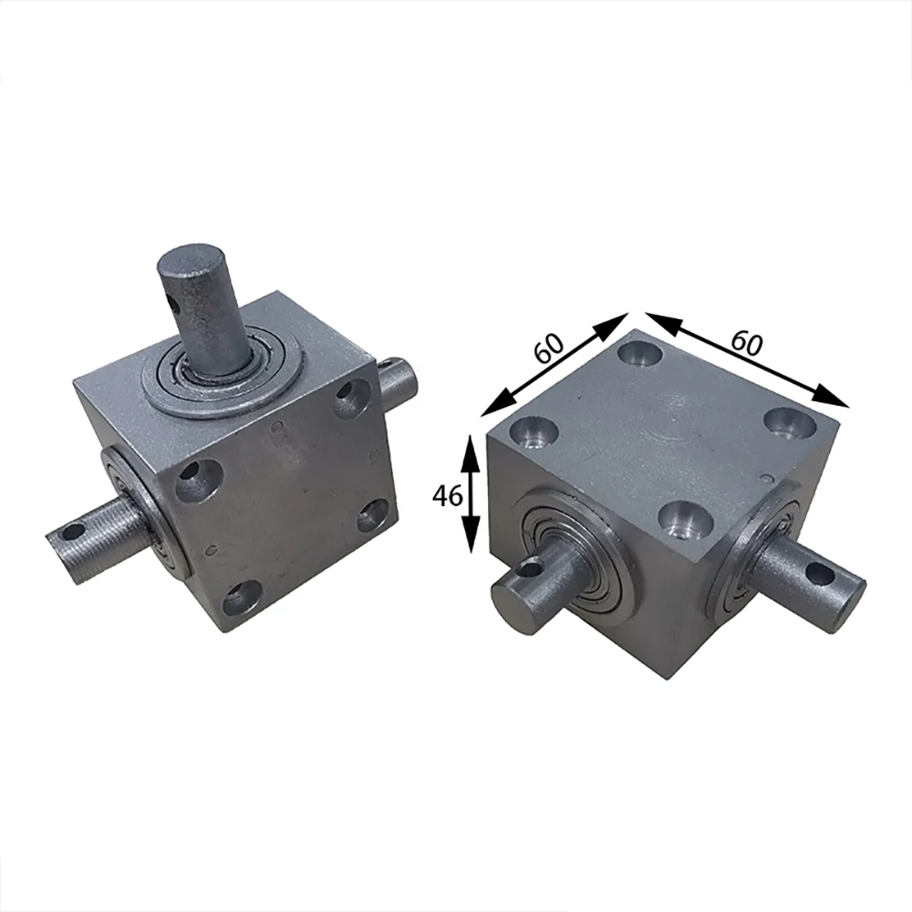 Engranaje de dirección de ángulo recto Horizontal, 3 ejes de salida, módulo 1,5, 20 dientes, 90 grados, relación de engranaje de conmutador 1:1, carcasa de aleación de aluminio
