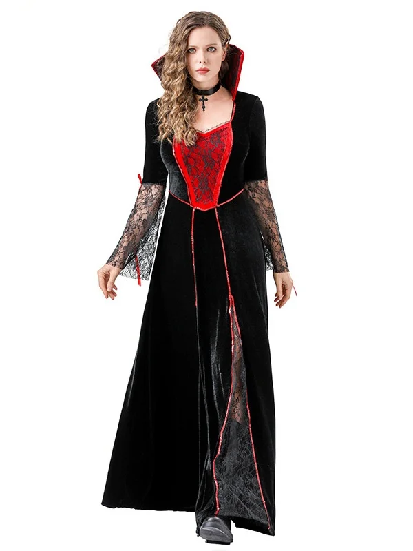 2025 loween Sorcière Diable Costume Adulte Performance sur scène Médiévale Dr Outfit Fabricant chinois Saison d'hiver Tradition...