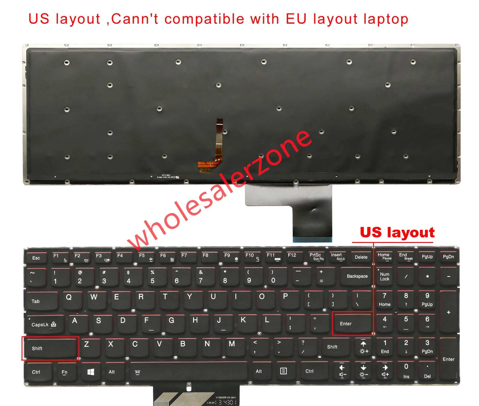 Nuevo teclado retroiluminado estadounidense para Lenovo Erazer Y50, Y70 series Y50-70, Y50-70A, Y50p-70, Y70-70, Y70-70T, Y50-70AM-IFI, Y70-70T-ISE portátil