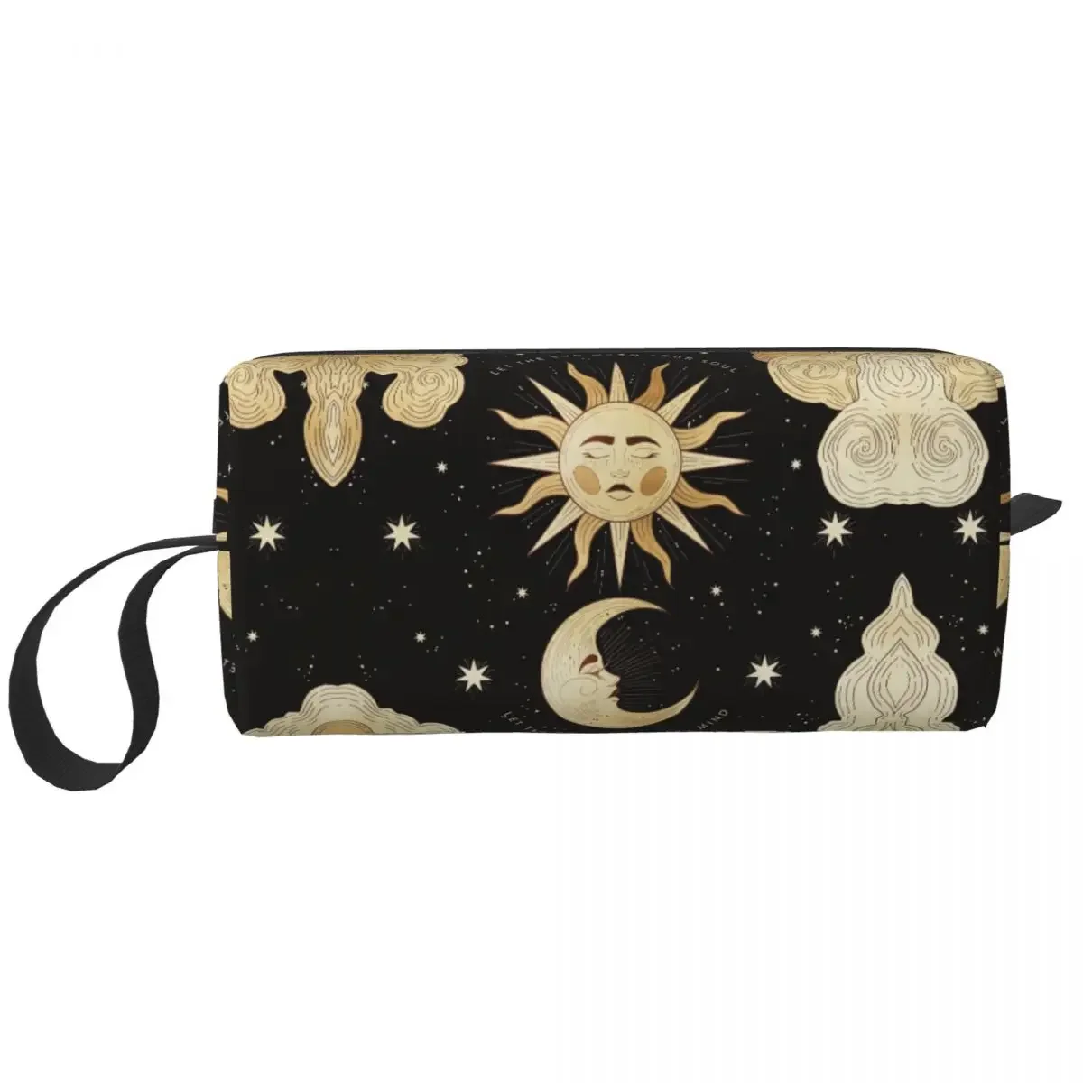 Aesthetic Sun And Moon Makeup Bag for Women Travel Cosmetic Organizer Cute Storage Toiletry Bags