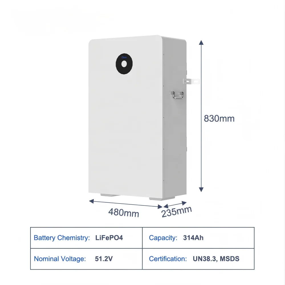 In Stock Deye RW-F16 16KWH Lithium Battery 6000 Cycles 51.2V 300 Ah Solar Power House Electricity
