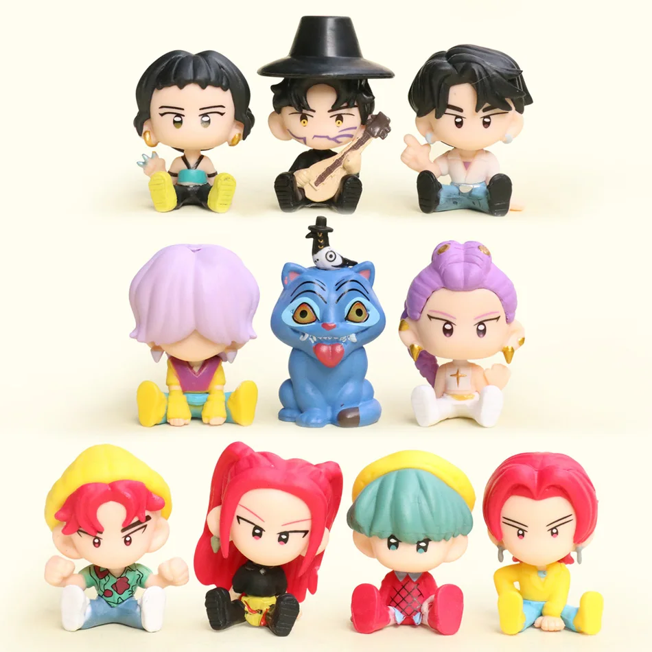 

New 10pcs/Set Q Version Demon Hunters Action Figure PVC Toy Derpys Rumi Mira Zoey Sussy Figurine Doll For Fans Gift Childen Gift