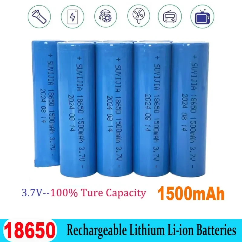 18650 3.7V 1500mAh Rechargeable Li-ion Battery for Mobile Phone Medical Equipment Strong Light Flashlight Flashlight Headlight