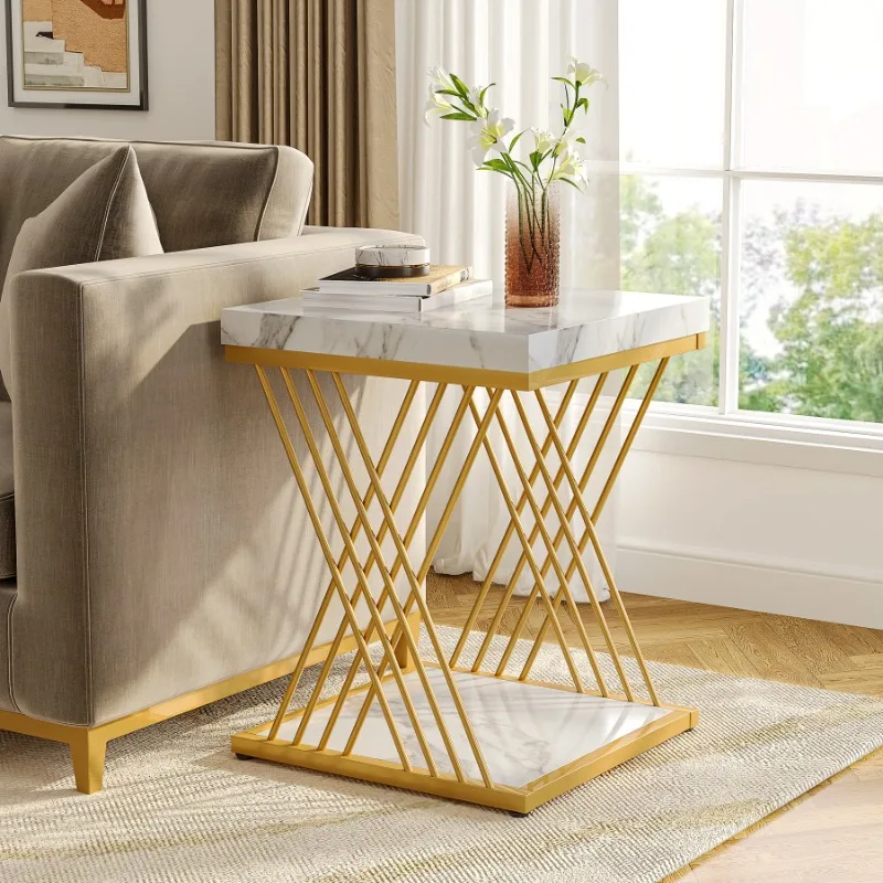 

Bed and breakfast hotel table small apartment light luxury living room by the wall coffee table sofa high-end bedside