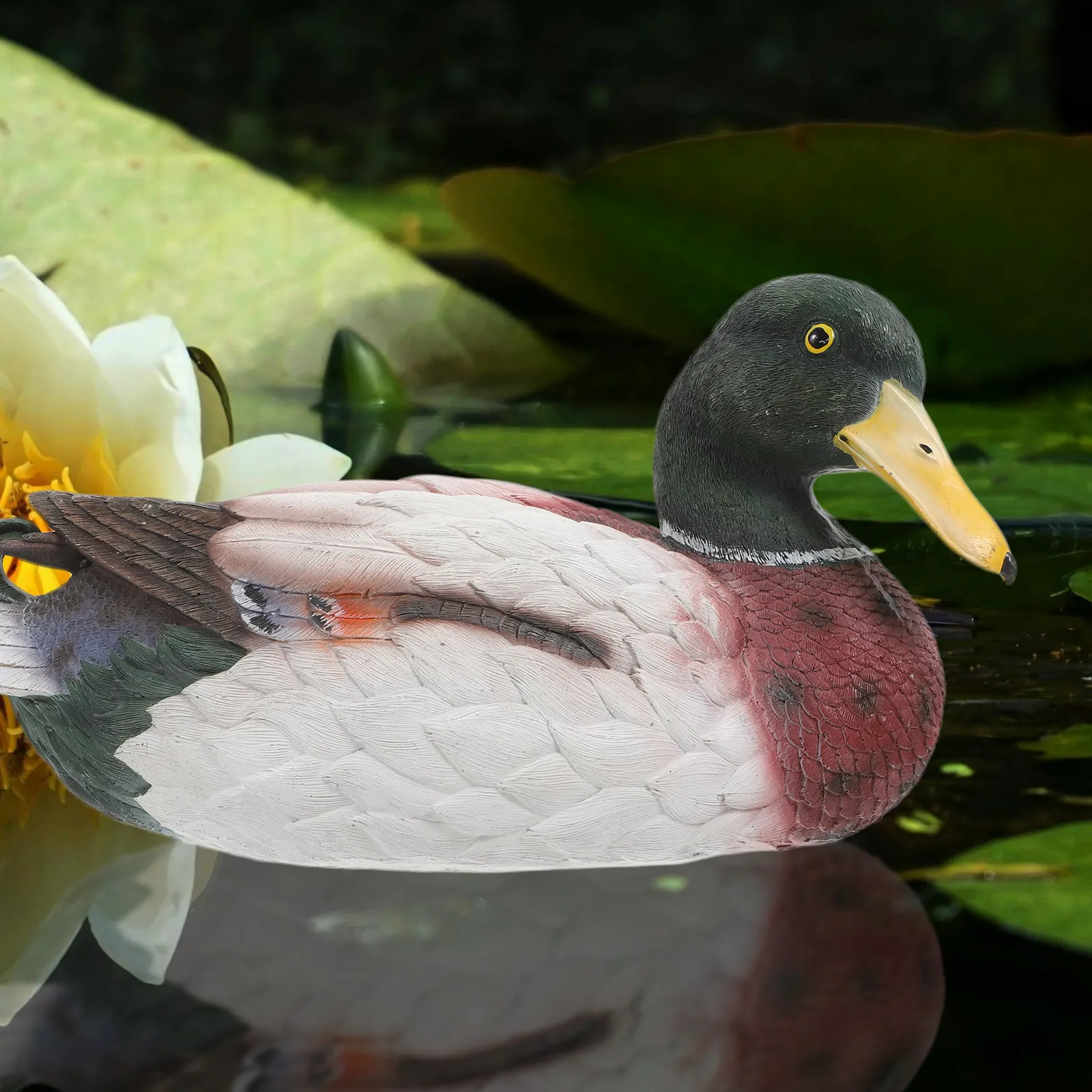 Realistic Floating Resin Duck Statue Garden Pond Decor Outdoor Lawn Ornament Water Feature Decoration Garden Small Animal Statue