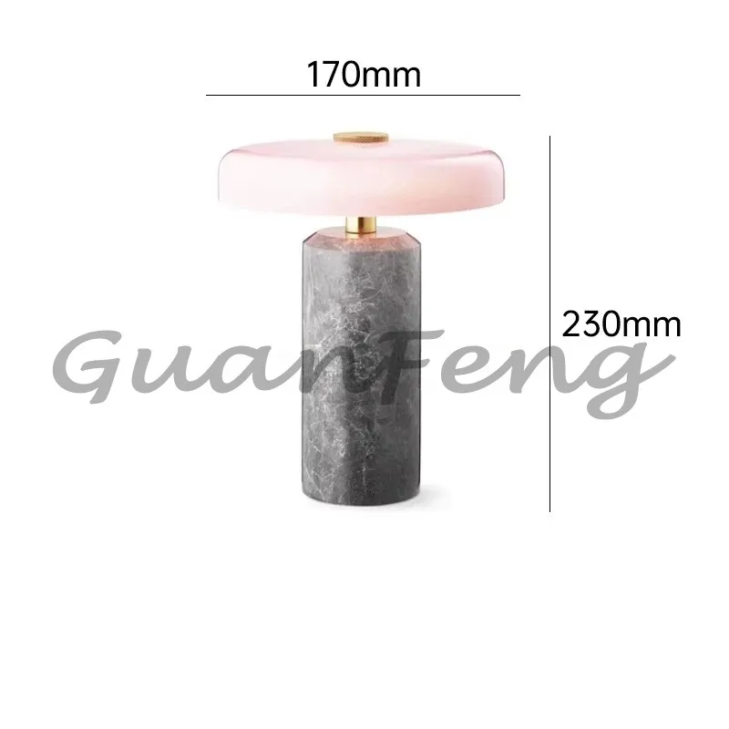 New modern design cordless table luxury creative marble hotel living room portable lighting