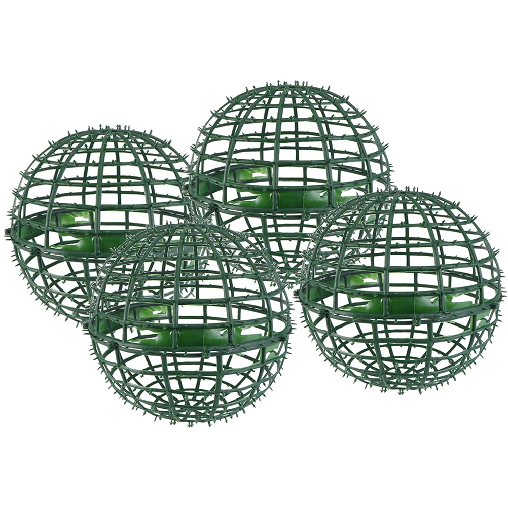 

4pcs Artificial Grass Ball Frame Topiary Ball Frame Plastic Cage Sturdy Flower Arrangement Rack Wedding Garden Nursery Decor
