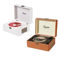 Reproductor de CD de cuero Vintage, Bluetooth 5,0 bidireccional, altavoz incorporado, reproductor de música CD recargable portátil, reproductor USB sin pérdidas