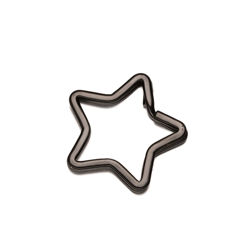 5pcs Mix Metal Star Shaped Split Ring Key Ring Holder Keyfob Accessories Connector For DIY Keychain Keyring Jewelry Craft Making