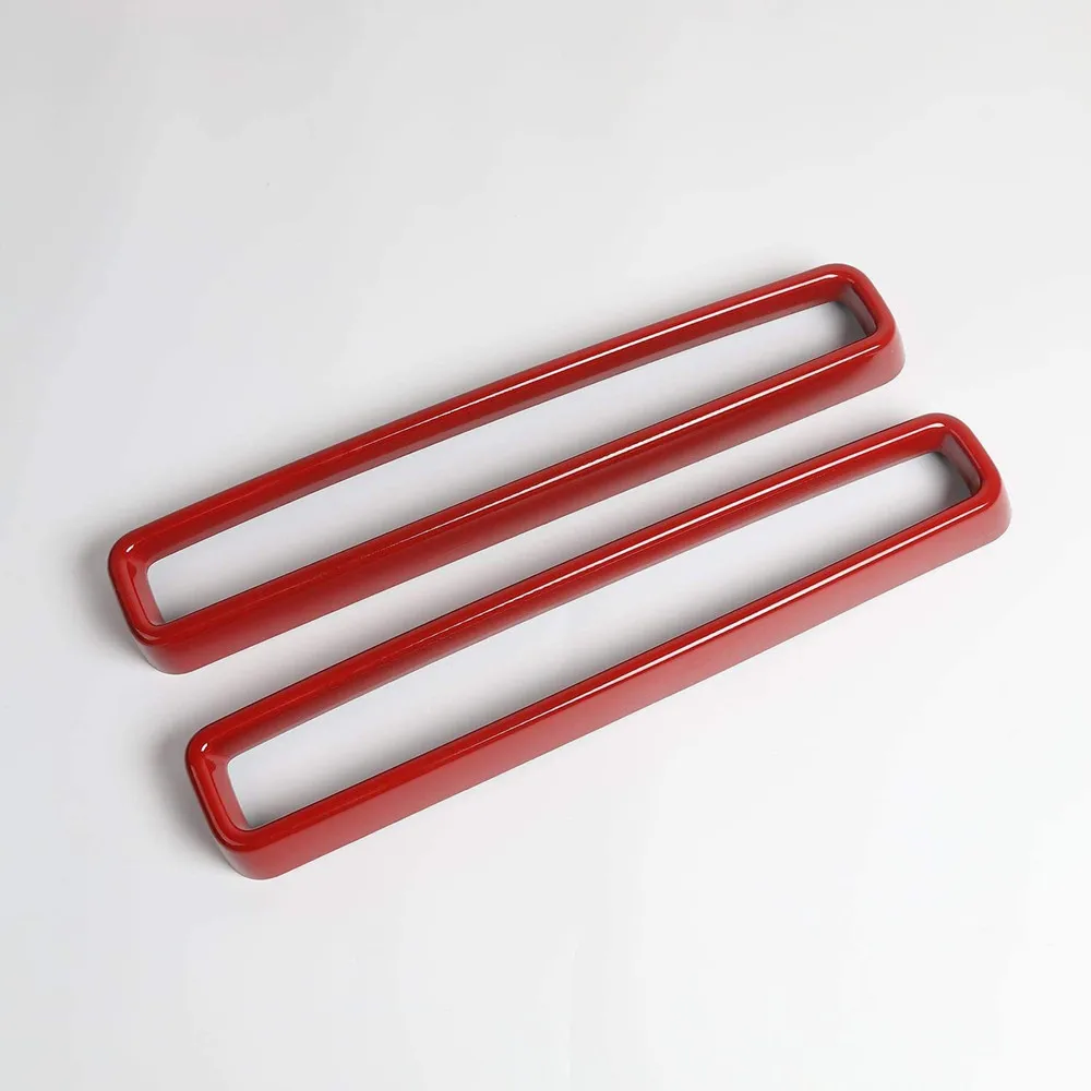 2pcs Red Front Grill Grille Inserts Cover Trim for Dodge Challenger 2015-2020 view 3