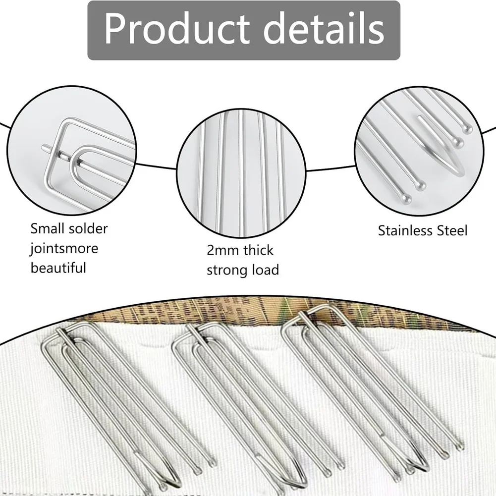 Silver Metal Curtain Hooks Stainless Steel for Drapery Rings 40 50 60 or 150 Pieces Window Hanging Accessories