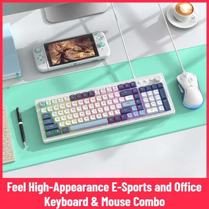 Wired Gaming Silent Keyboard and Mouse Se Feel High-Appearance E-Sports and Office Keyboard & Mouse Combo