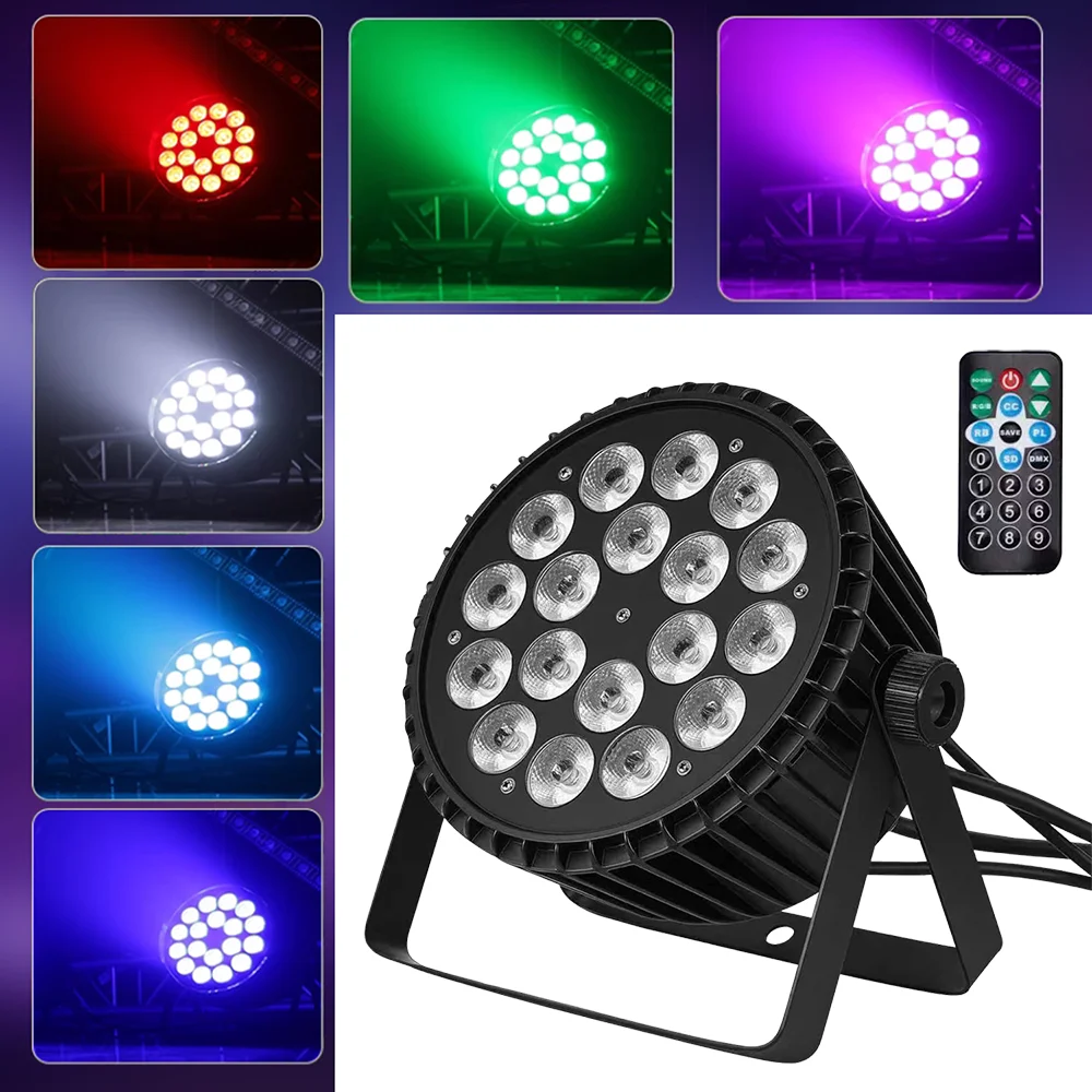 

180W Wash Lights Floor RGBW LED Stage Light Strobe Par Light DJ Remote Control/DMX Bar Lighting For KTV Disco Party Concert