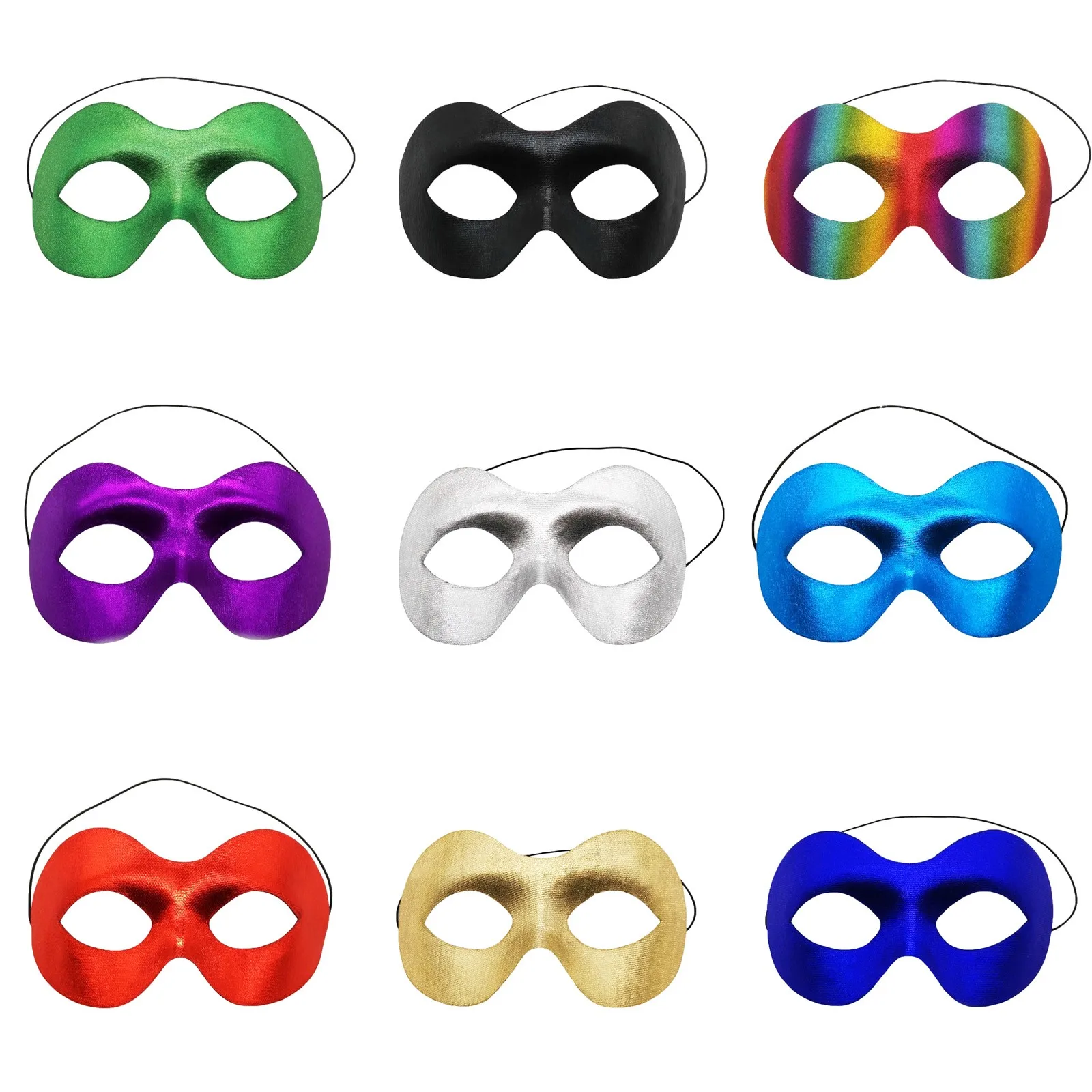 Boule de maquillage de fête, demi-masque plaqué or, ensemble de petits masques Zoro, masques de boule vénitienne multicolores, masque de mascarade demi-visage