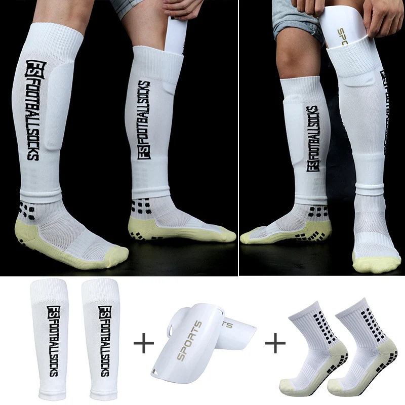 1 set of adult youth football professional leg cover sports football shin pads support leg cover football socks