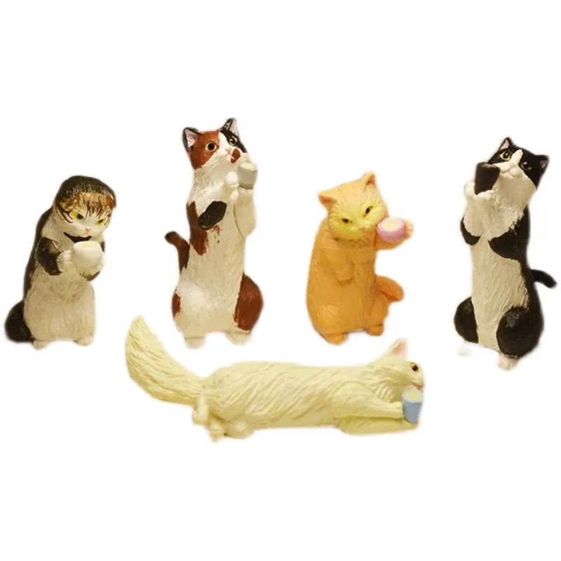 Gashapon Cápsula Brinquedos para Crianças, Japão Figura Anime, Bonito Beber Enfeites de Gato, Estatueta Kawaii Gacha, Presente Original