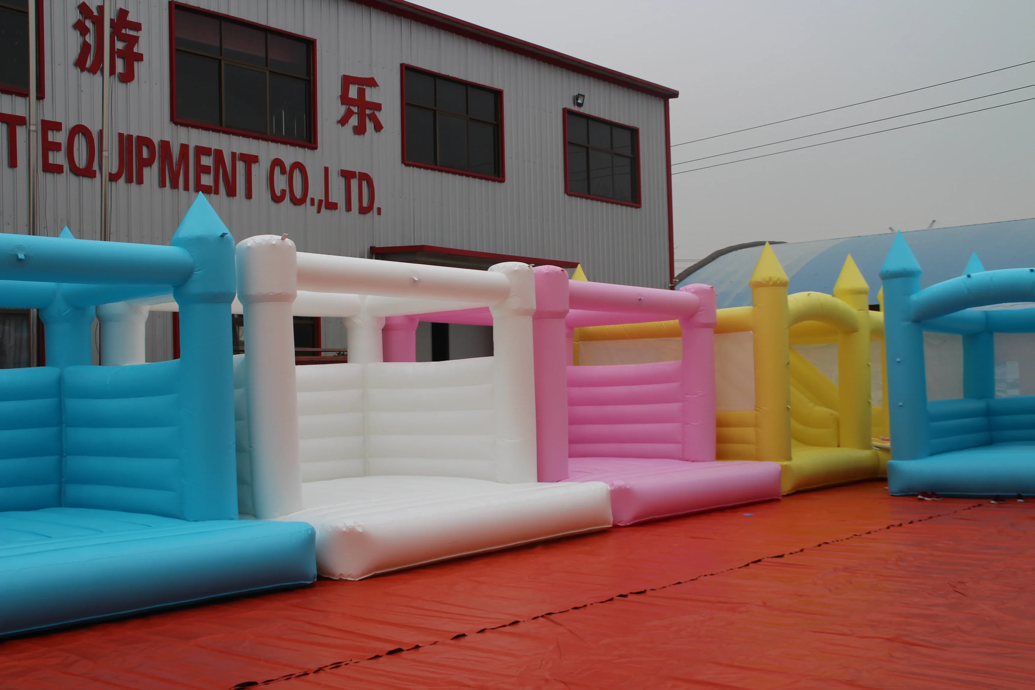 China factory Commercial inflatable orange green colorful wedding bounce house inflatable bouncy castle combo