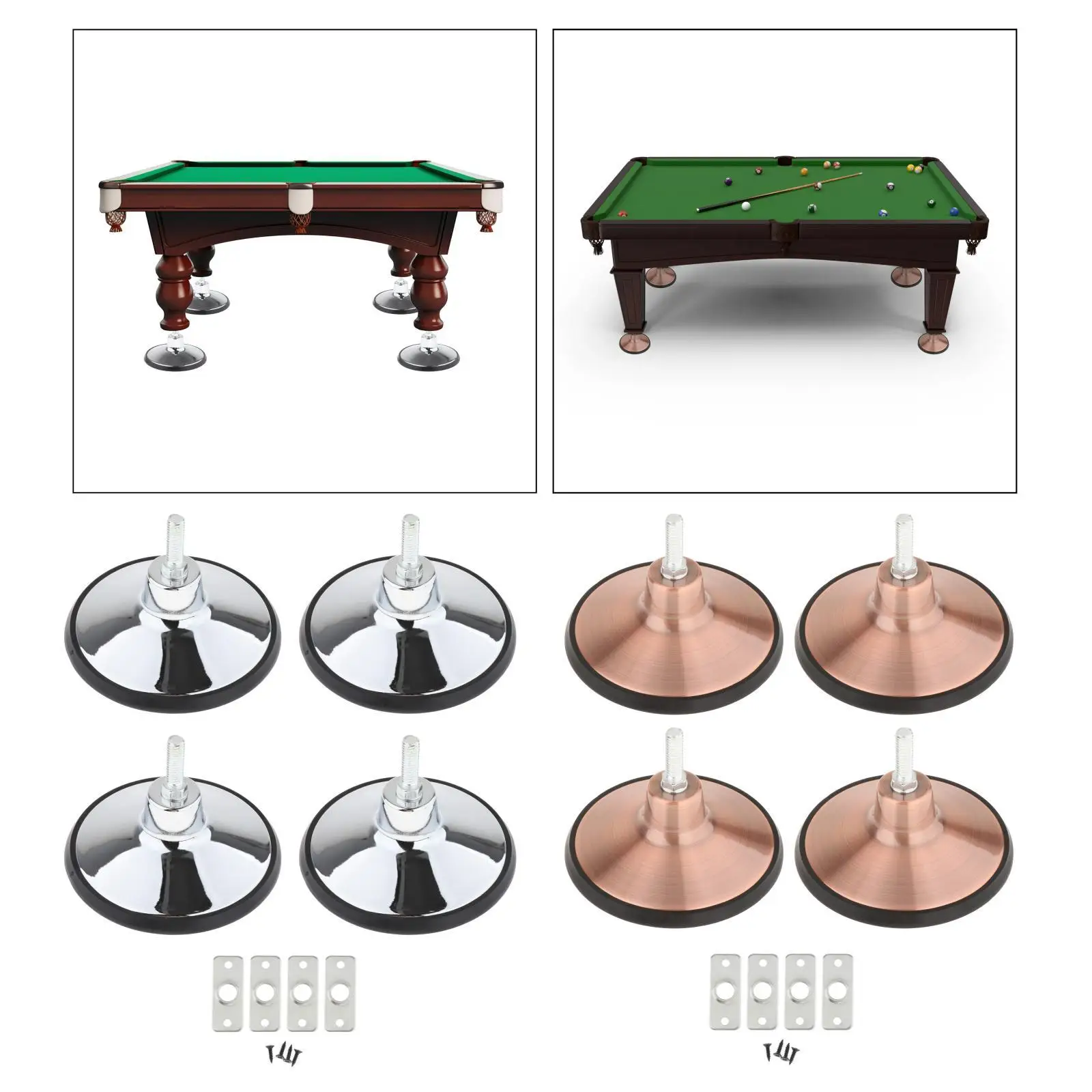 4x Billiard Pool Table Leg Levelers Protector Game Table Leg Levelers