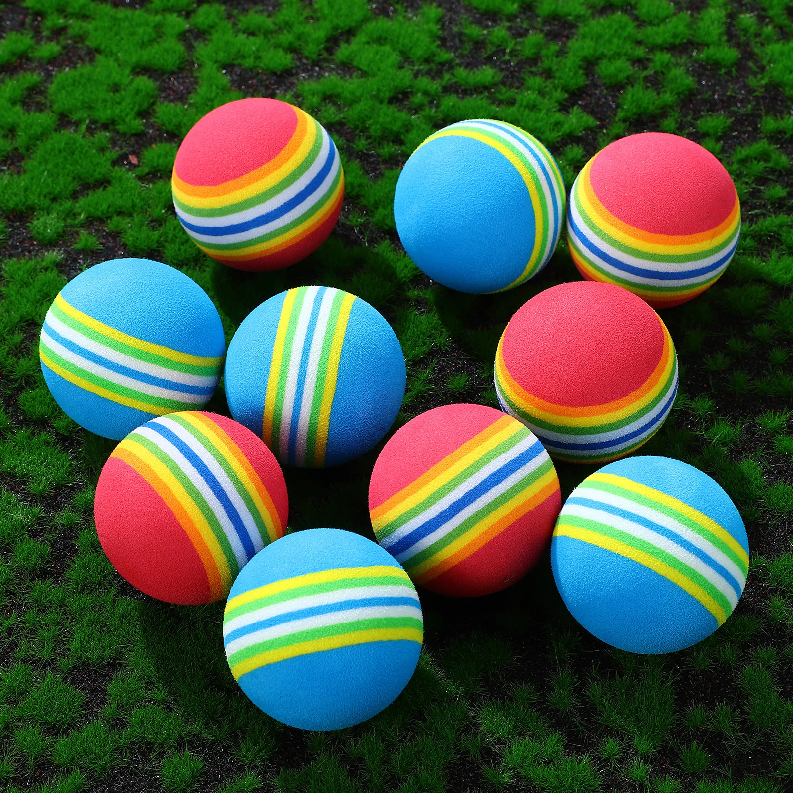 26 قطعة من كرات الجولف الملونة المخططة خفيفة الوزن من إيفا لمستلزمات التدريب على الحديقة الداخلية للمبتدئين في الحديقة #5