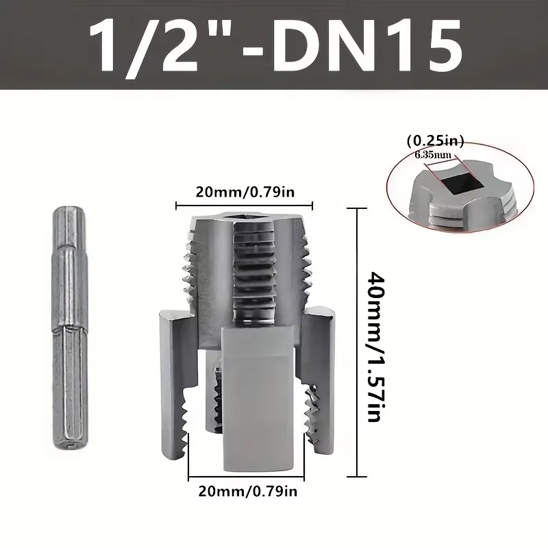Integrated Water Pipe Thread Opener PPR Thread Repair Tool Electric Drill Pipe Threading Device for 1/2 DN15 3/4 DN20 Plumbing