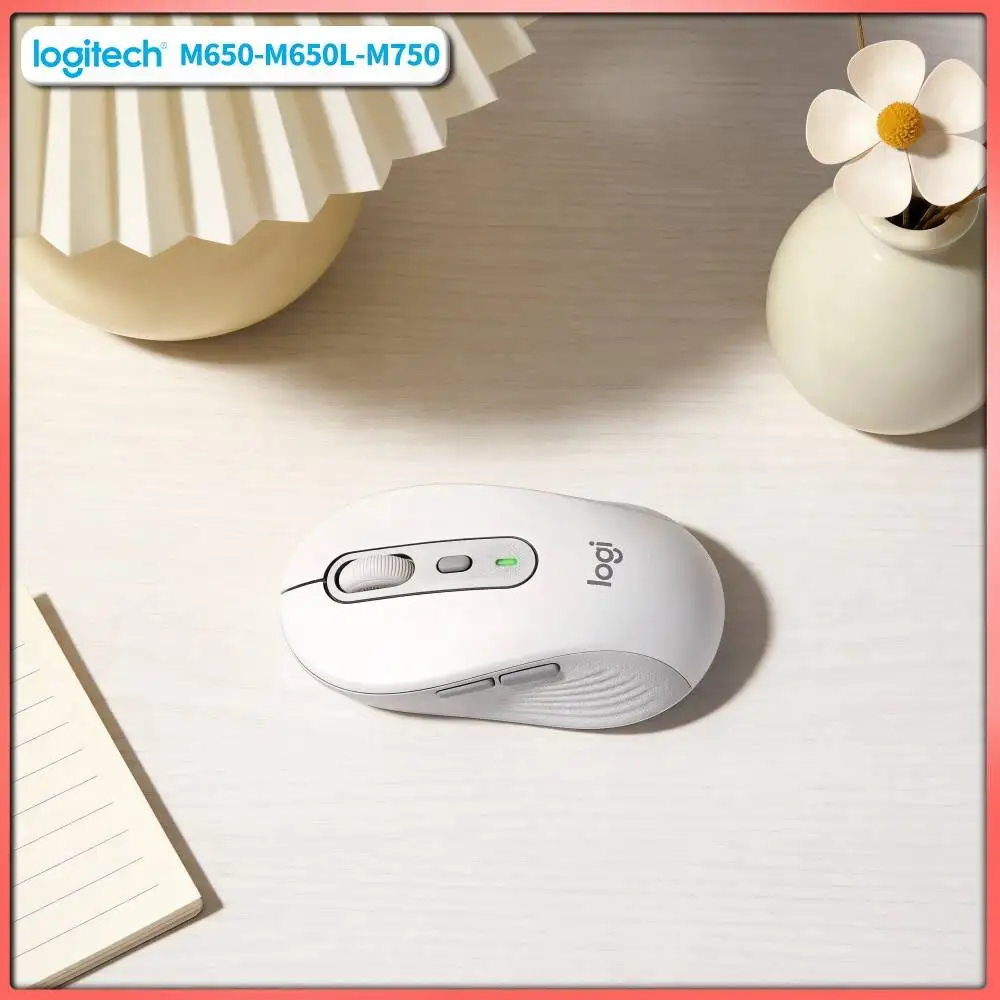 Logitech M650/M650L Wireless Mouse - 400-4000 DPI Adjustable, Recycled Plastic Components, Ergonomic Grip, 10m Range
