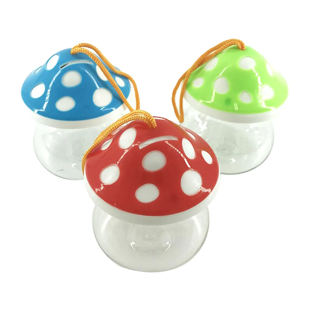 3Pcs Transparent PP Mini Fish Bottle Mushroom Shape Portable Fish Tank with Handle Easy Clean High Light Transmittance Living