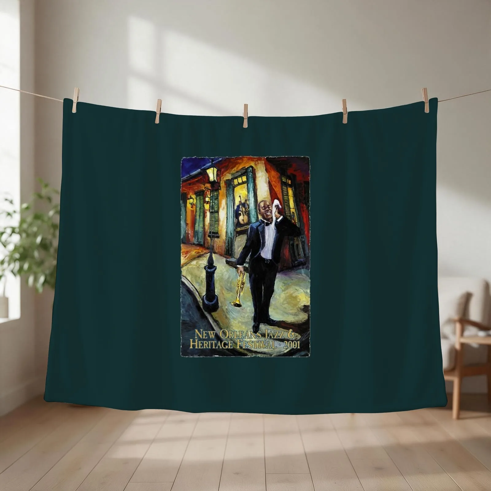 Louis Armstrong Throw Blanket couch cozy soft plush fuzzy picnic outdoor blanket
