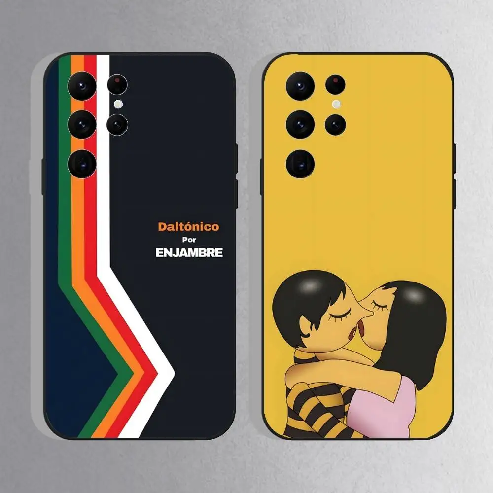 Funda de teléfono ENJAMBRE Daltonico para Samsung S10,S21,FE,S21,S26,S25,S24,S23,Ultra,S9,S22,Plus, silicona negra a prueba de golpes