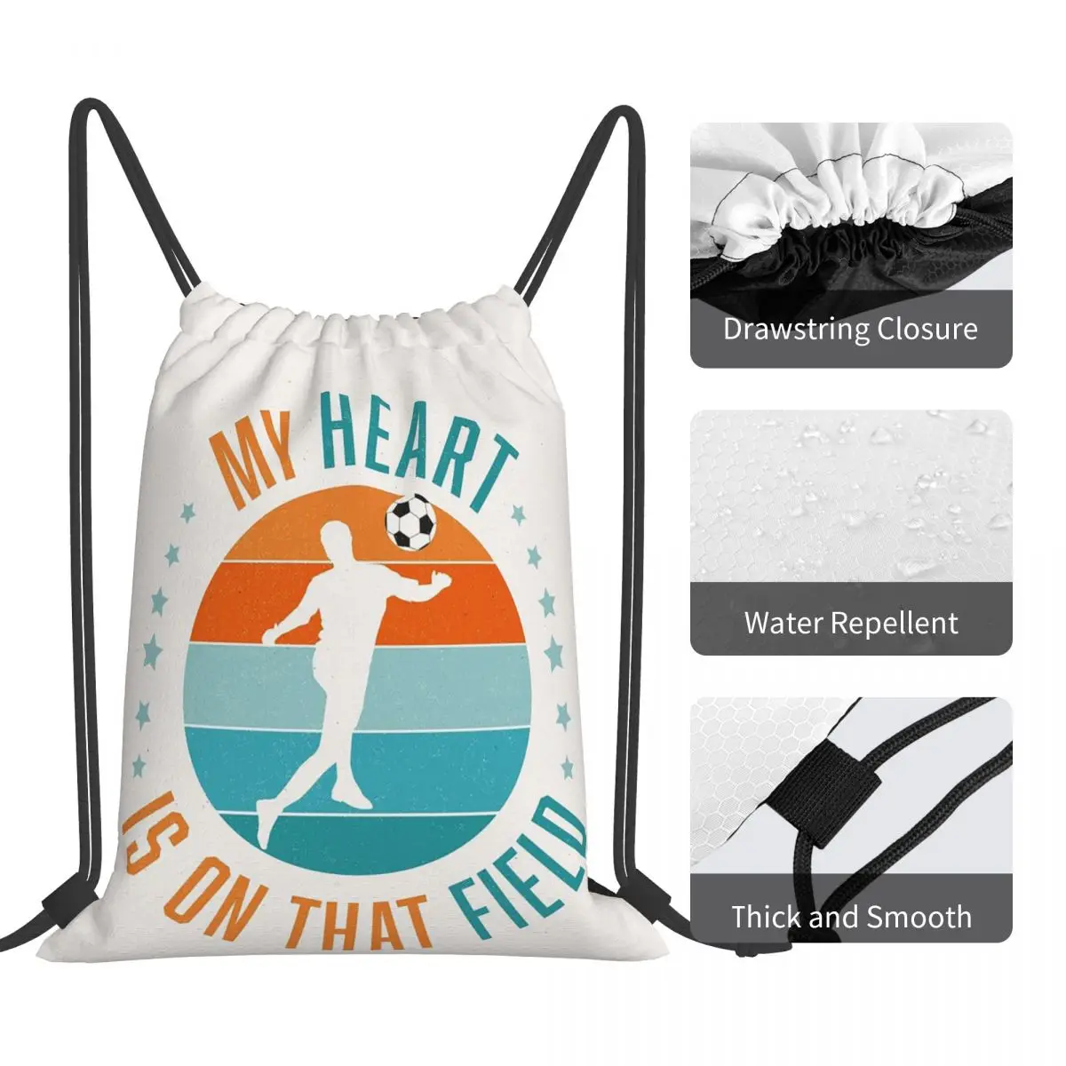 Football Passion Backpacks Multi-function Portable Drawstring Bundle Pocket Sundries Bag Book Bags For Man Woman School