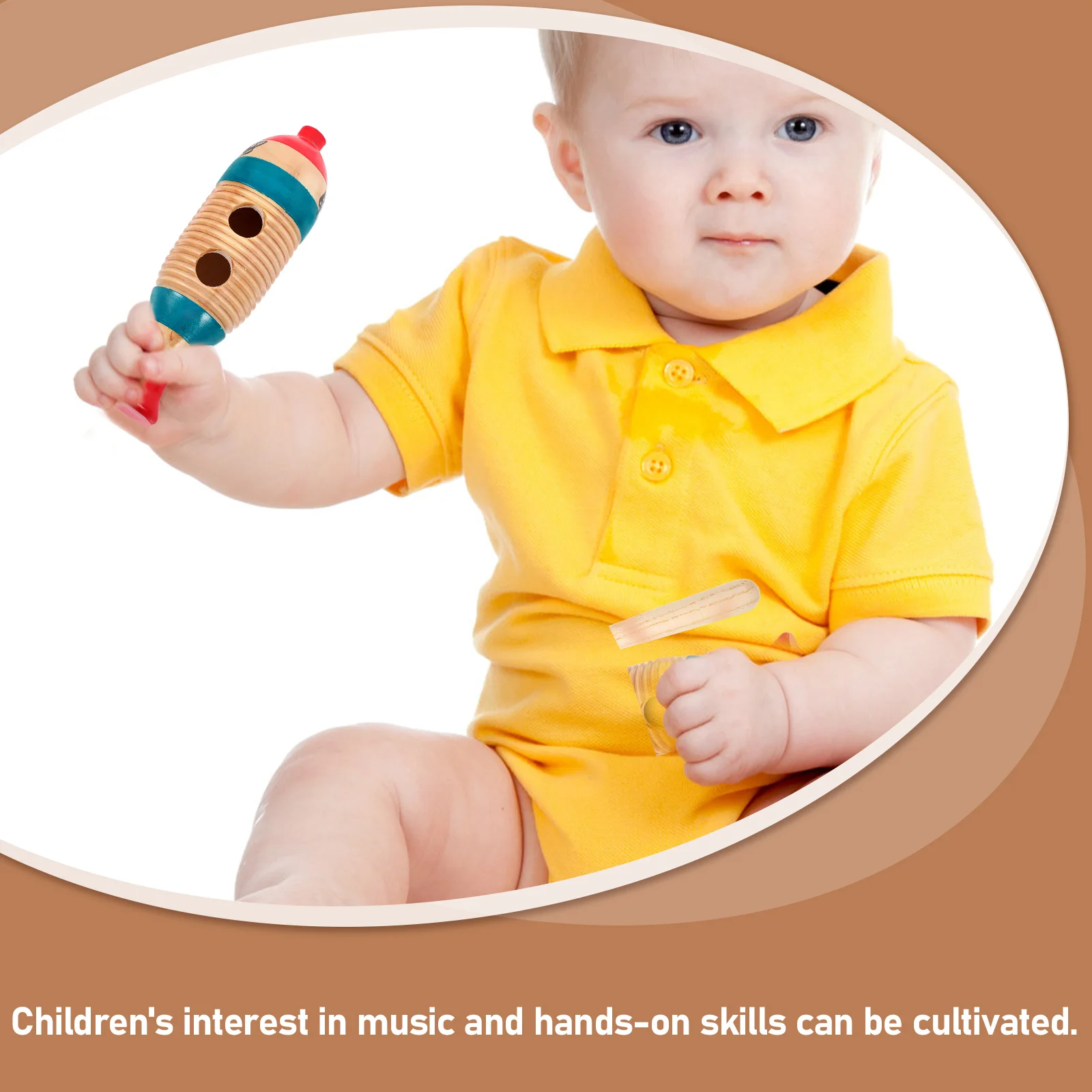 

2Sets Wooden Guiro Instrument for Kids with Stick Unique Shape Safe Material Perfect for Early Education and Parent-Child
