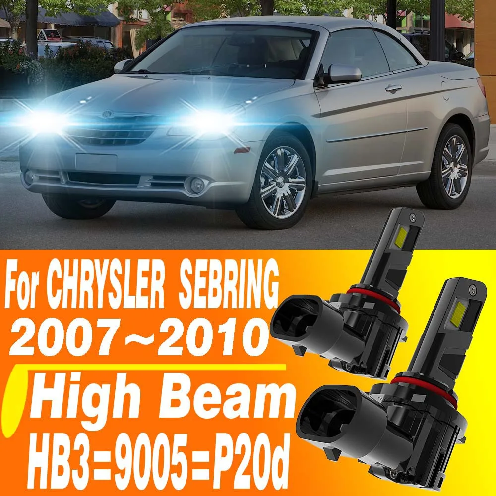 2 uds HB3 9005 faro Led Canbus P20d bombilla de Luz De Carretera de coche luz antiniebla blanca lámpara de diodo Turbo 12v para CHRYSLER SEBRING 2007 ~ 2010