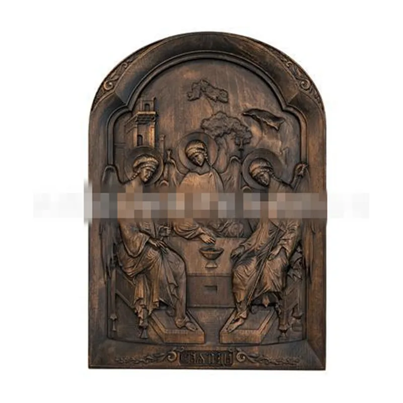 

Holy Trinity Byzantine Paiting Wood Carving Church Decoration Faster And Son Spirit Figures Wall Decor Souvenirs