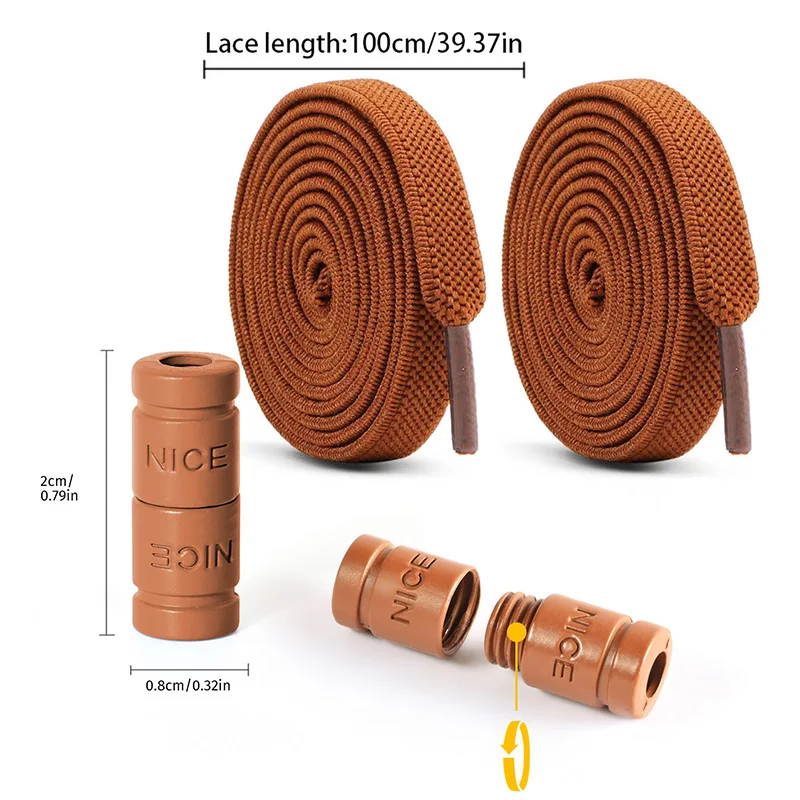 8mm No Tie Shoe Laces Button locking Without Ties Elastic Laces Sneaker Widened Flat Shoelace for Shoes image 4