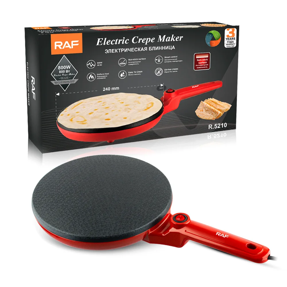 

RAF European Standard Mini Electric Pancake Maker Single-Sided Heating Crepe Pancake Pan Household Use Cross-Border Spring Roll