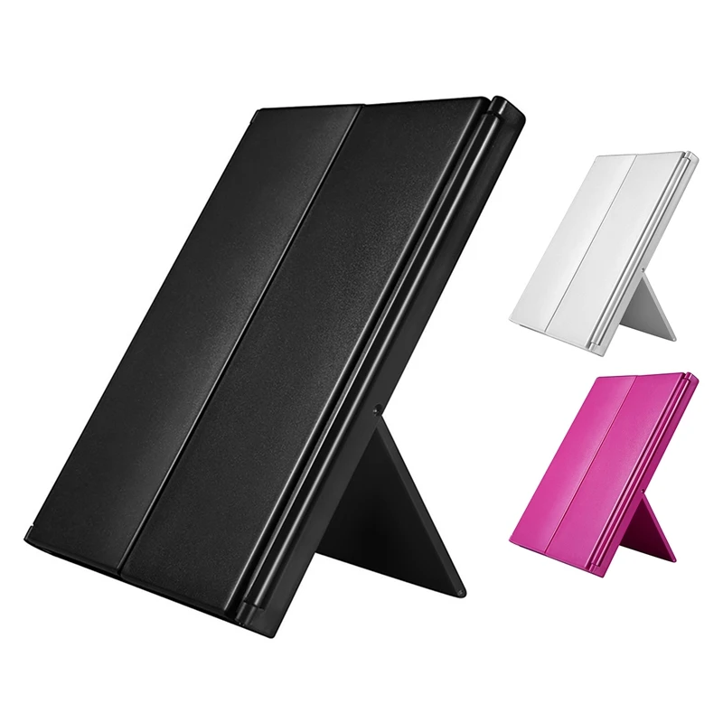 Tri-Sided Foldable Mirror LED Press Screen Makeup Mirror Cosmetic Tabletop Mirror For Women Beauty Makeup Tool