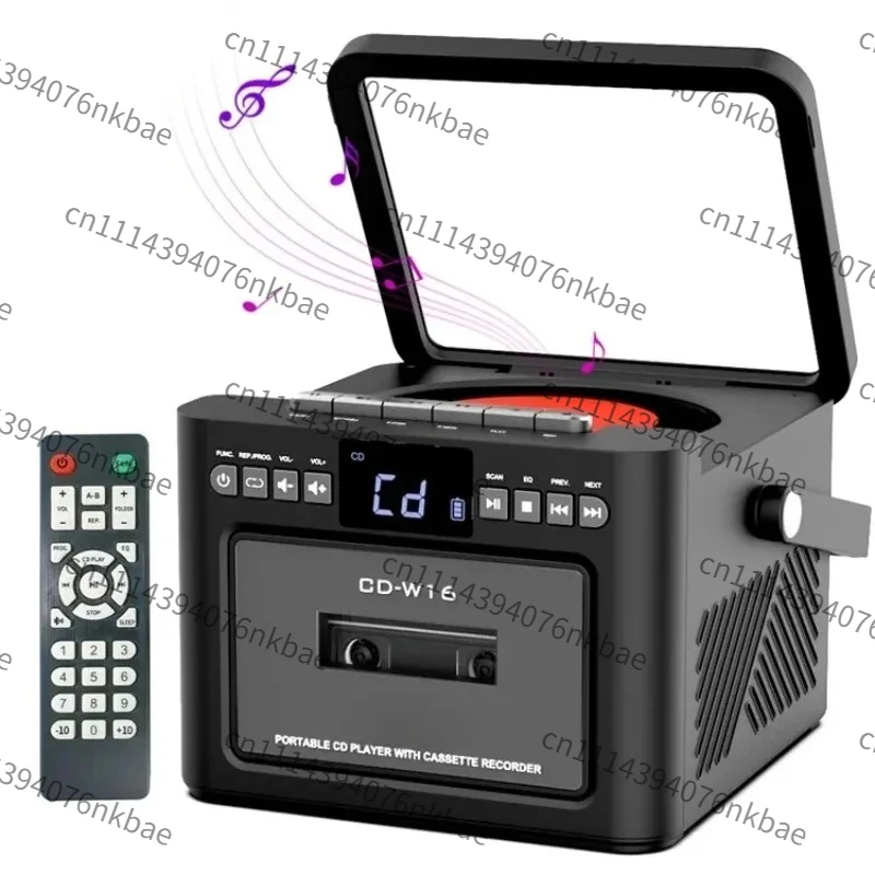 Portable All-in-One CD & Cassette Player Combo, Built-in FM Stereo Radio, Multifunctional Home Audio Music Player