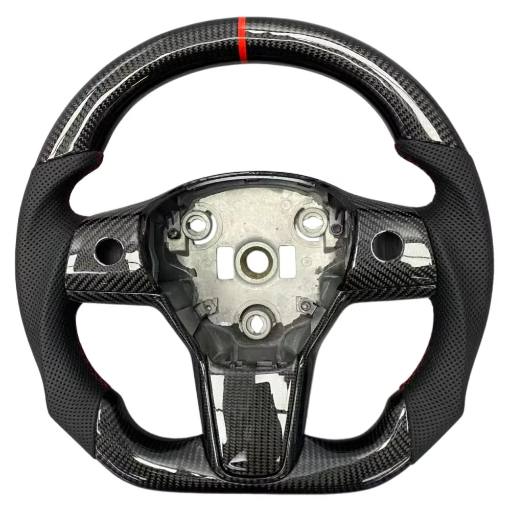 Factory custom steering wheel for  Model 3 or Model Y, available in a variety of materials, plug and play
