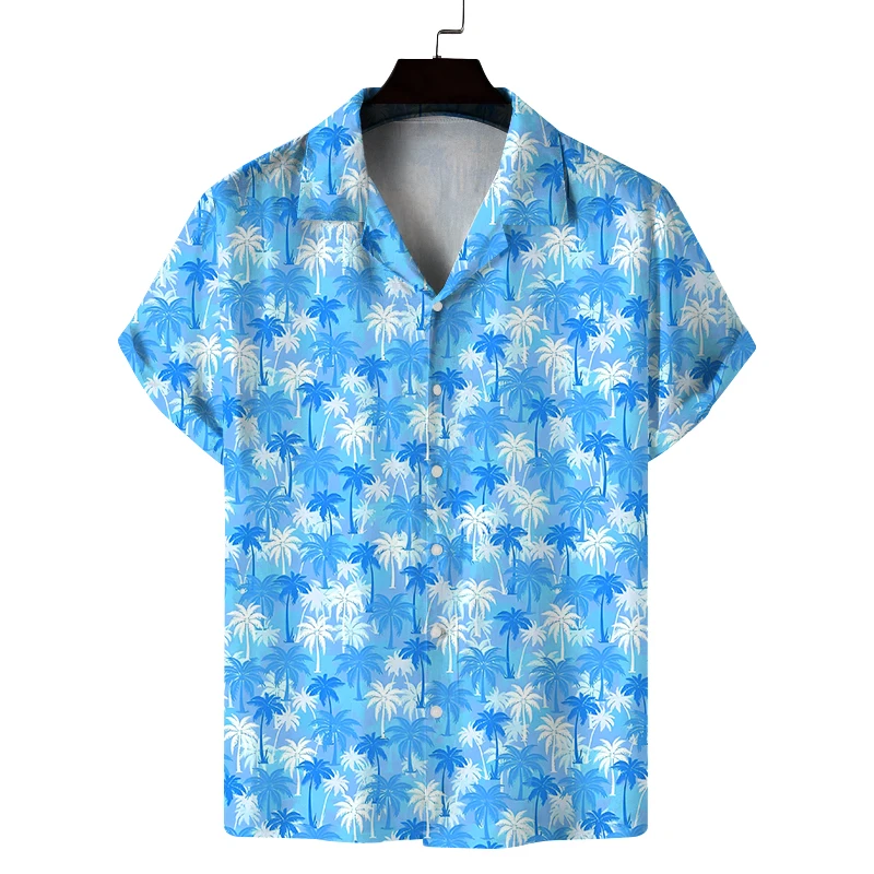 Новая летняя мужская рубашка с короткими рукавами в гавайском стиле для отдыха и поездок на работу, модная универсальная индивидуальная мягкая ткань