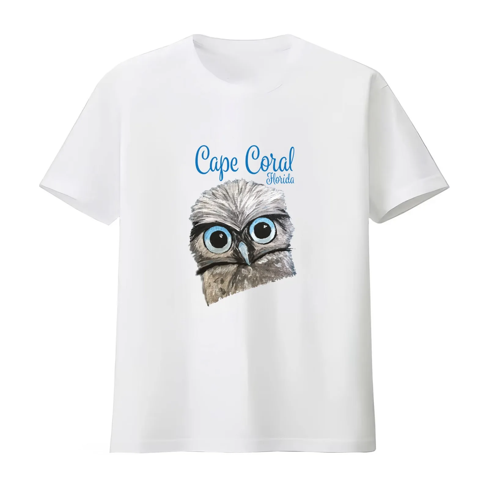 Cape Coral Florida Burrowing Owl T-Shirt Summer Casual Cotton Tee Oversized Streetwear Tops Vintage Graphic Print