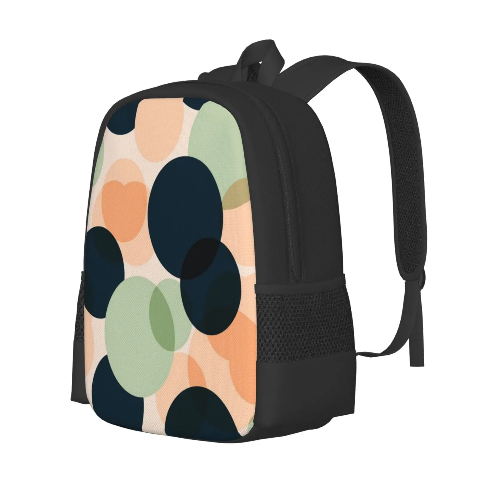 Summernight Peach Hot Sale Schoolbag Backpack Fashion Bags Circles Points Dots Peach Dark Summer Glad Happy Colorful Bold Strong