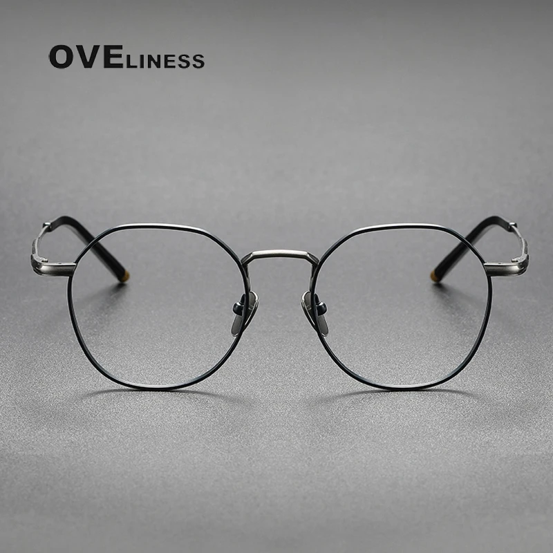 Pure Titanium Glasses Frame men Women Retro Vintage Round Eyewear Prescription Optical Myopia Korean Eyeglasses Frames eyewear