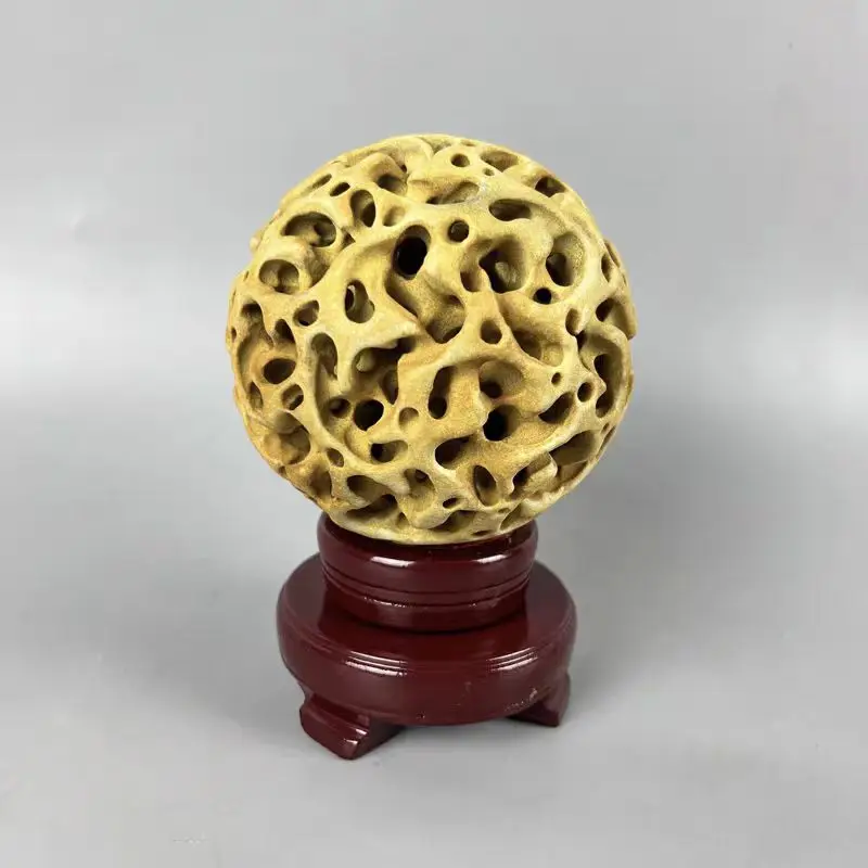 Natural Yellow Taihu Stone, Ball,Quartz Crystal Taihu Stone Raw Stone, Polished, Ball, Mineral Healing