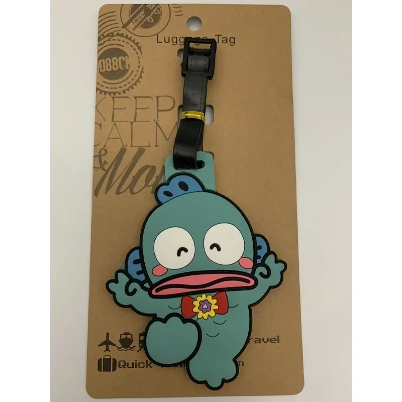 Hangyodon Sanrio Kawaii Reisezubehör Gepäckanhänger Silikagel Koffer ID Adresshalter Gepäck Boarding Tags Tragbares Etikett