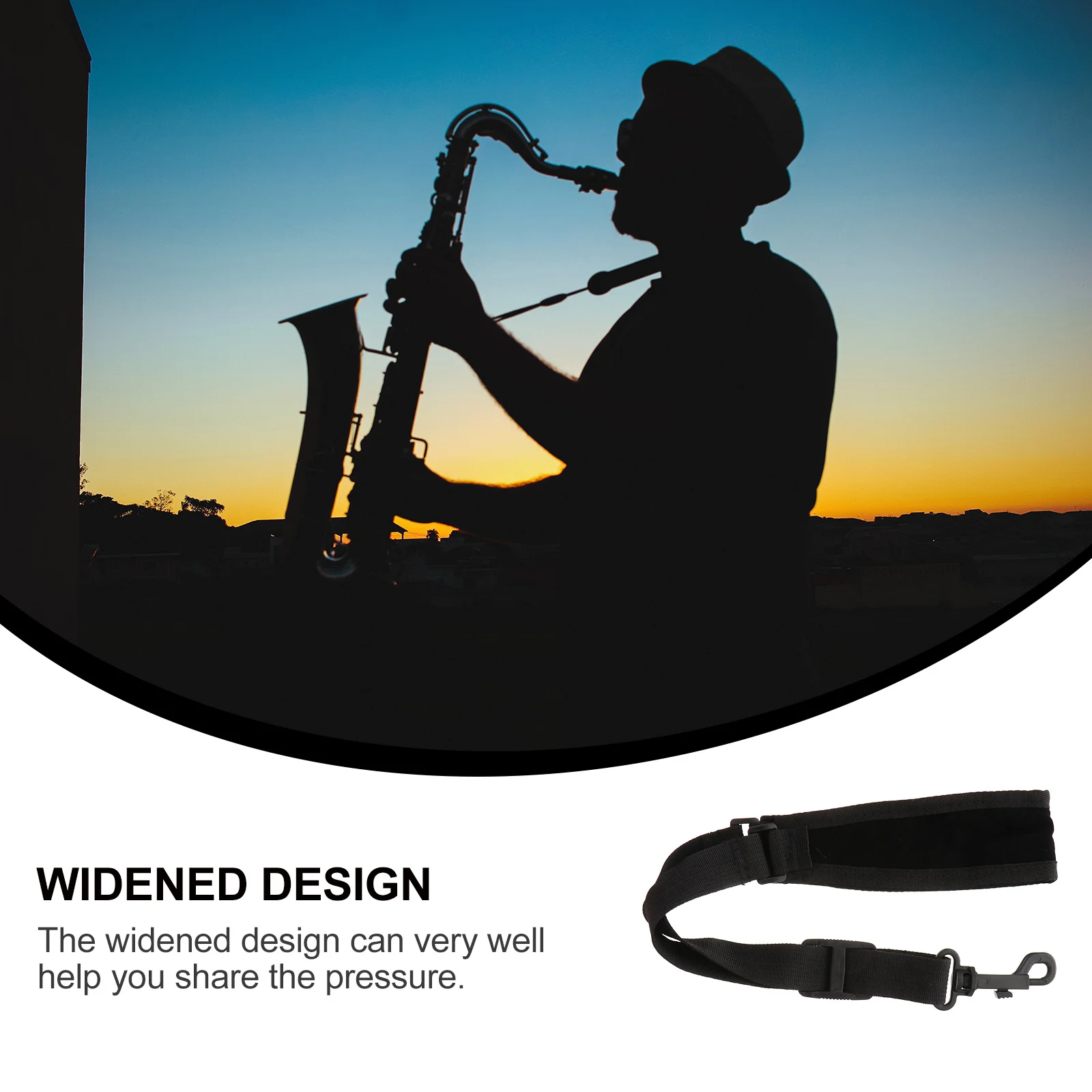 

1pc Saxophone Shoulder Strap Adjustable Wide Comfortable Load-Bearing Anti-Slip Hook For Universal Sax Belt Accessory Instrument