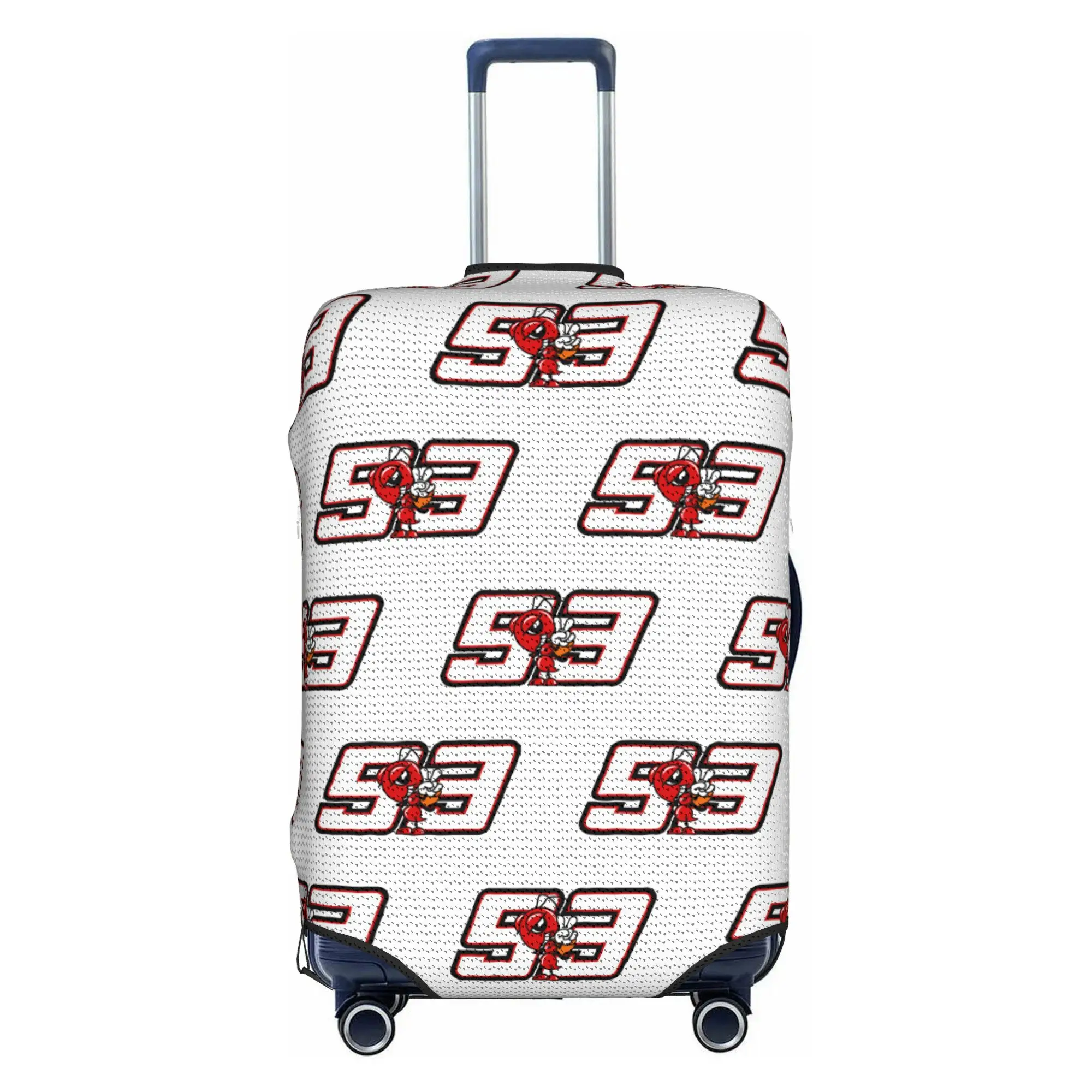 Custom Cute 93 Marquez Luggage Cover Protector Washable Motorcycle Racing Travel Suitcase Covers