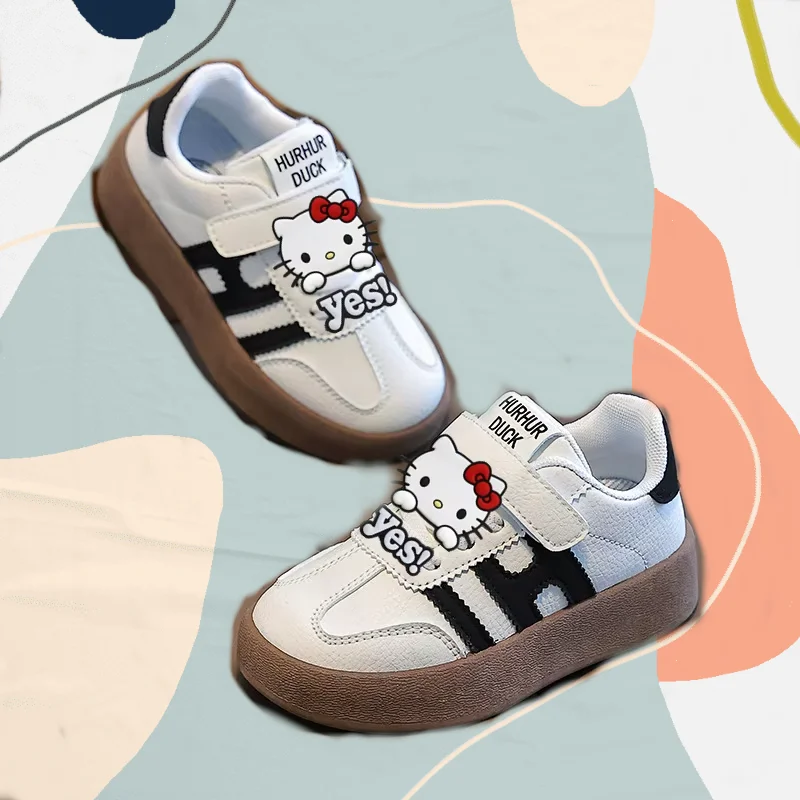 

Детская обувь Hello Kitty, весенне-осенняя спортивная обувь, повседневная обувь для девочек, модные кроссовки на мягкой подошве для мальчиков, модные