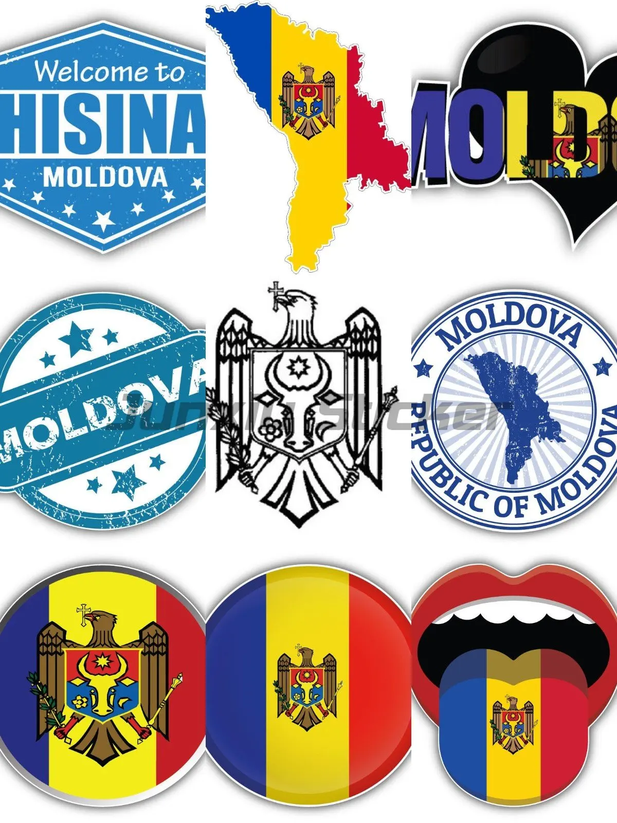 AliExpress Moldova National Flag Helmet Bike Motorcycle Laptop Stickers Truck Window Decals Sewing Machine Small Side Rear Quarter Decals