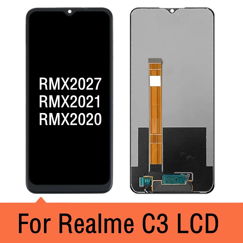 

ЖК-дисплей для OPPO Realme C3, ЖК-дисплей, сенсорный экран, дигитайзер, замена для Realme C3 RMX2027, RMX2020, RMX2021 LCD