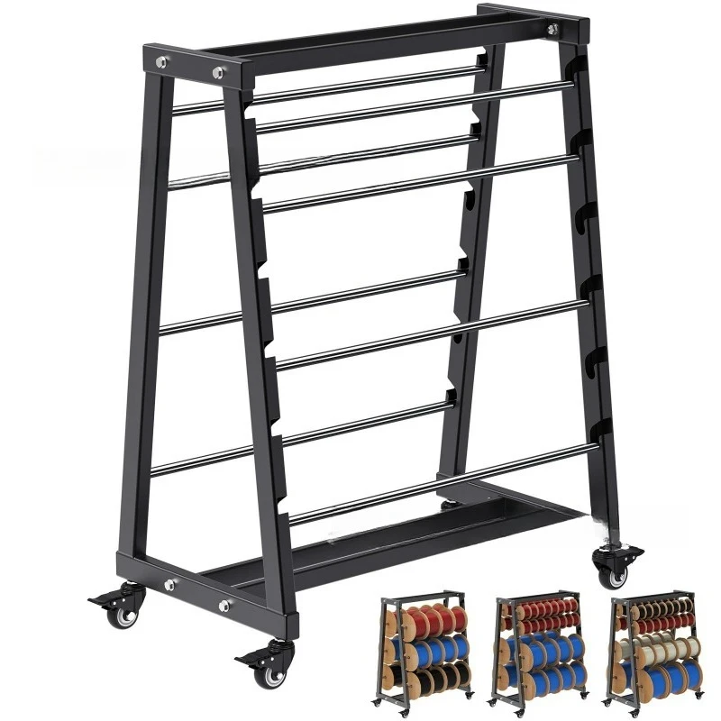 Heavy Duty 8-Rod Spool Rack Cable Box Distributor Display Rack Adjustable Spool Rack